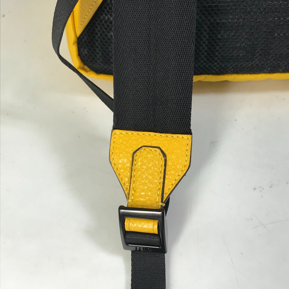 FENDI 7VZ066 Fendines Backpack, Nylon/Leather, Men's, Yellow