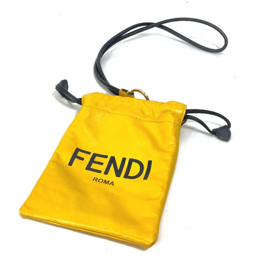 FENDI 7AR898 フォンホルダー フォンポーチ ロゴ ネックストラップ付き ポーチ レザー ユニセックス - brandshop-reference