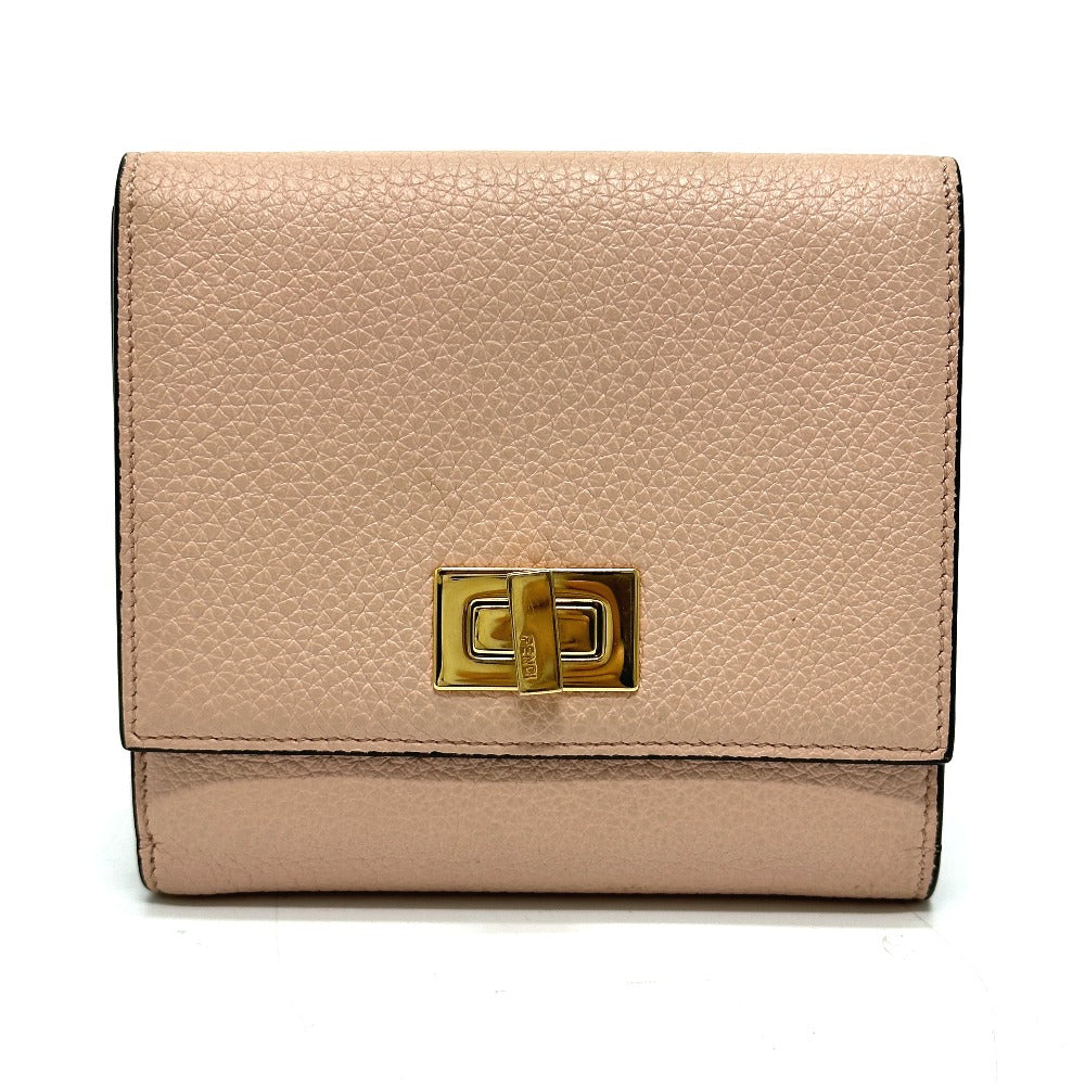 FENDI 8M0438 Peekaboo Bifold Wallet, Leather, Women's, Pink