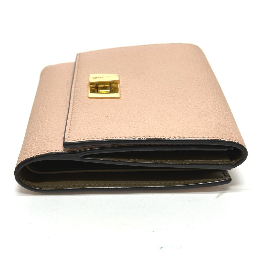 FENDI 8M0438 Peekaboo Bifold Wallet, Leather, Women's, Pink