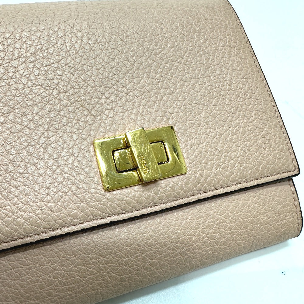 FENDI 8M0438 Peekaboo Bifold Wallet, Leather, Women's, Pink