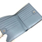 FENDI 8M0438 Peekaboo Logo Compact Wallet Bifold Leather Unisex Blue