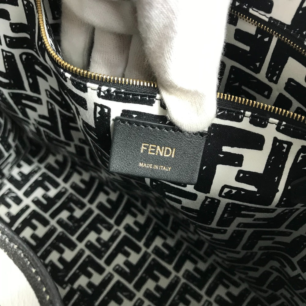 FENDI 8BH357 ジョシュア・ヴィーダス Joshua Videsコラボ ショッパーバッグ ショルダーバッグ 肩掛け トートバッグ コーティングキャンバス メンズ ホワイト