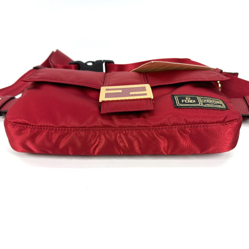 FENDI 7VA472 ポーター PORTER コラボ バケットバッグ 2WAYバッグ カバン 斜め掛け フラップ ポシェット ショルダーバッグ ナイロン レディース レッド - brandshop-reference