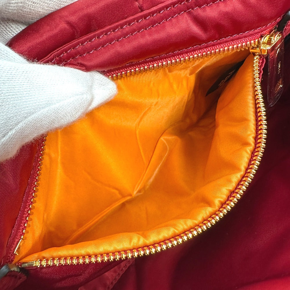 FENDI 7VA472 ポーター PORTER コラボ バケットバッグ 2WAYバッグ カバン 斜め掛け フラップ ポシェット ショルダーバッグ ナイロン レディース レッド - brandshop-reference