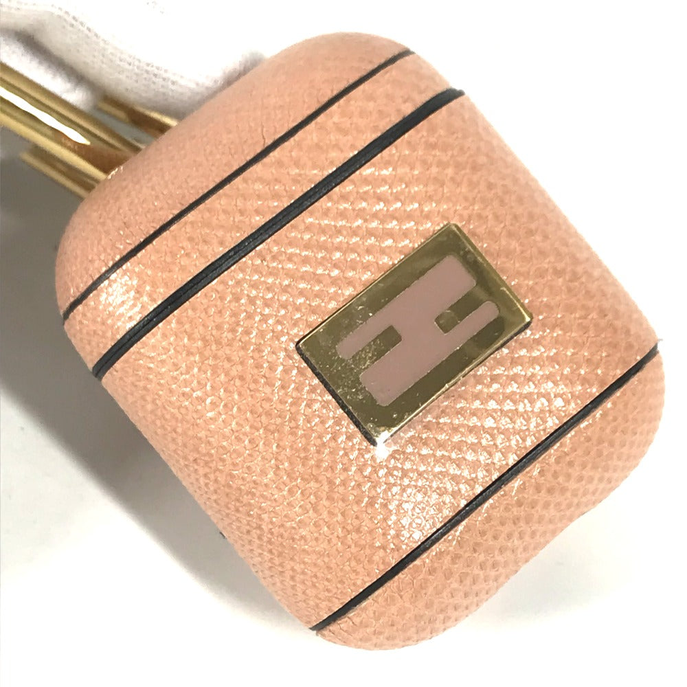 FENDI airpods ロゴ エアポッズケース イヤホンケース イヤフォンケース レザー レディース ベージュ