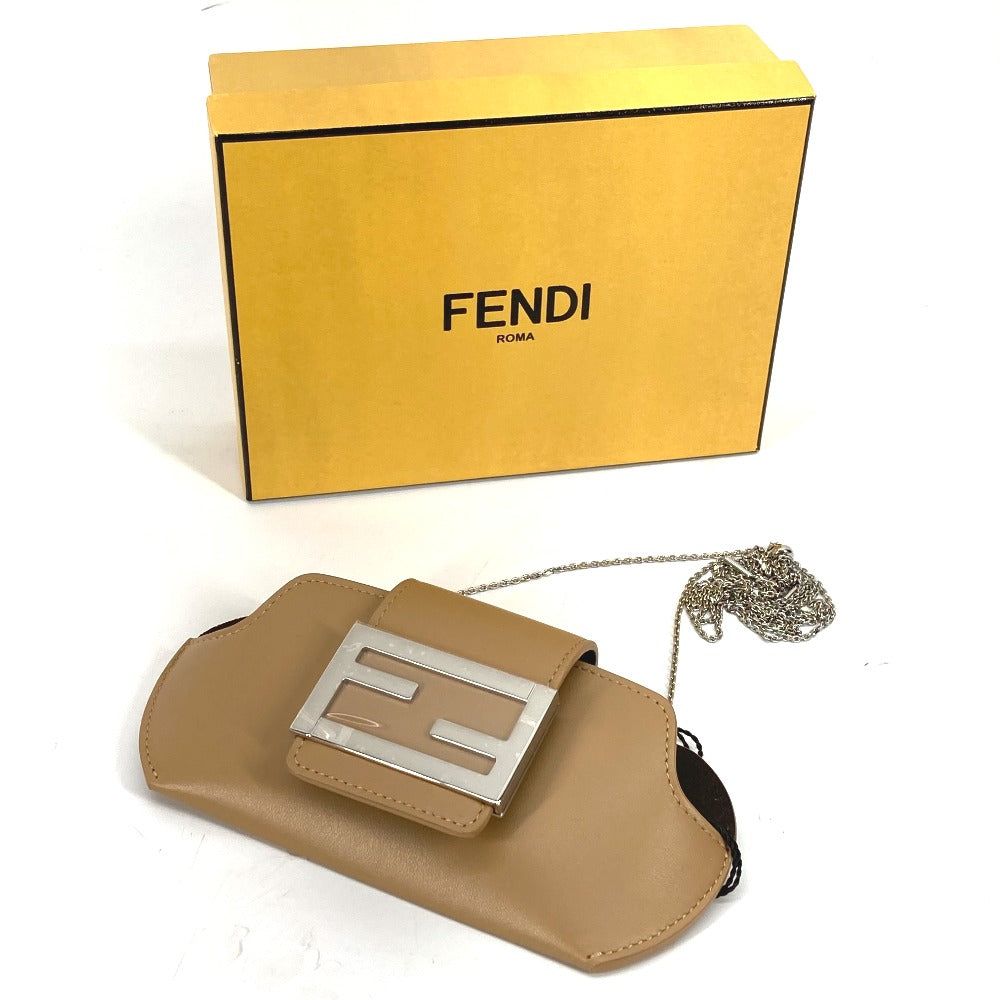 FENDI 眼鏡 メガネ アイウェア サングラスケース チェーン付き ポーチ レザー レディース - brandshop-reference