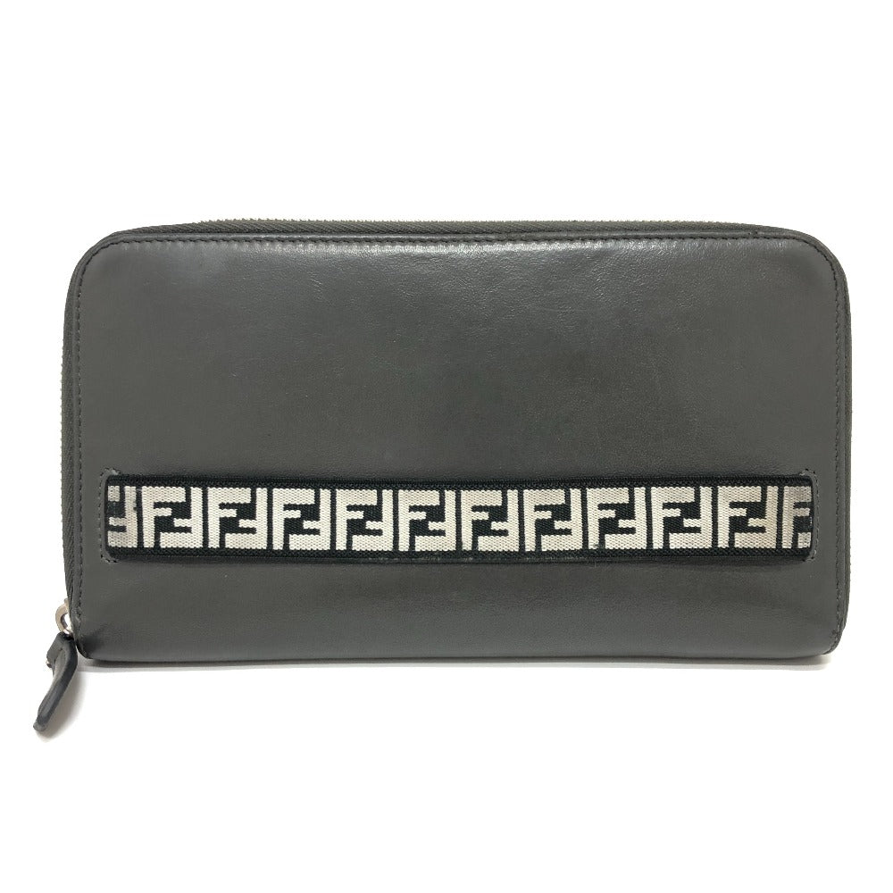 FENDI 7M0276 ズッカ柄トラベルウォレット 長財布 財布 ウォレット  長財布 レザー レディース グレー - brandshop-reference