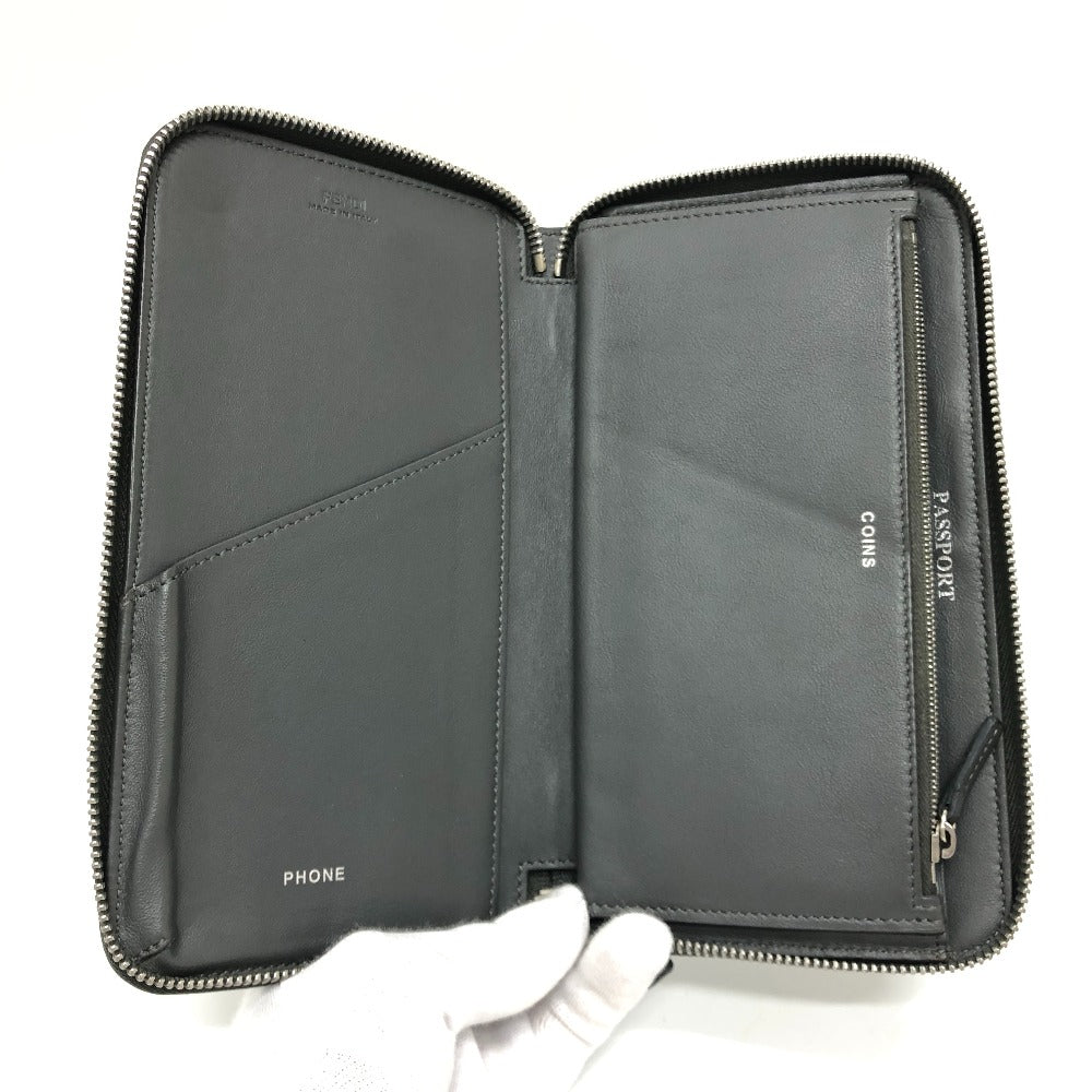 FENDI 7M0276 ズッカ柄トラベルウォレット 長財布 財布 ウォレット  長財布 レザー レディース グレー - brandshop-reference