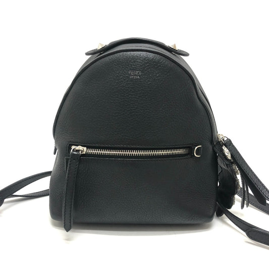 FENDI 8BZ036 Visible Bijou Backpack Rucksack Bag Rucksack Leather Women's Black