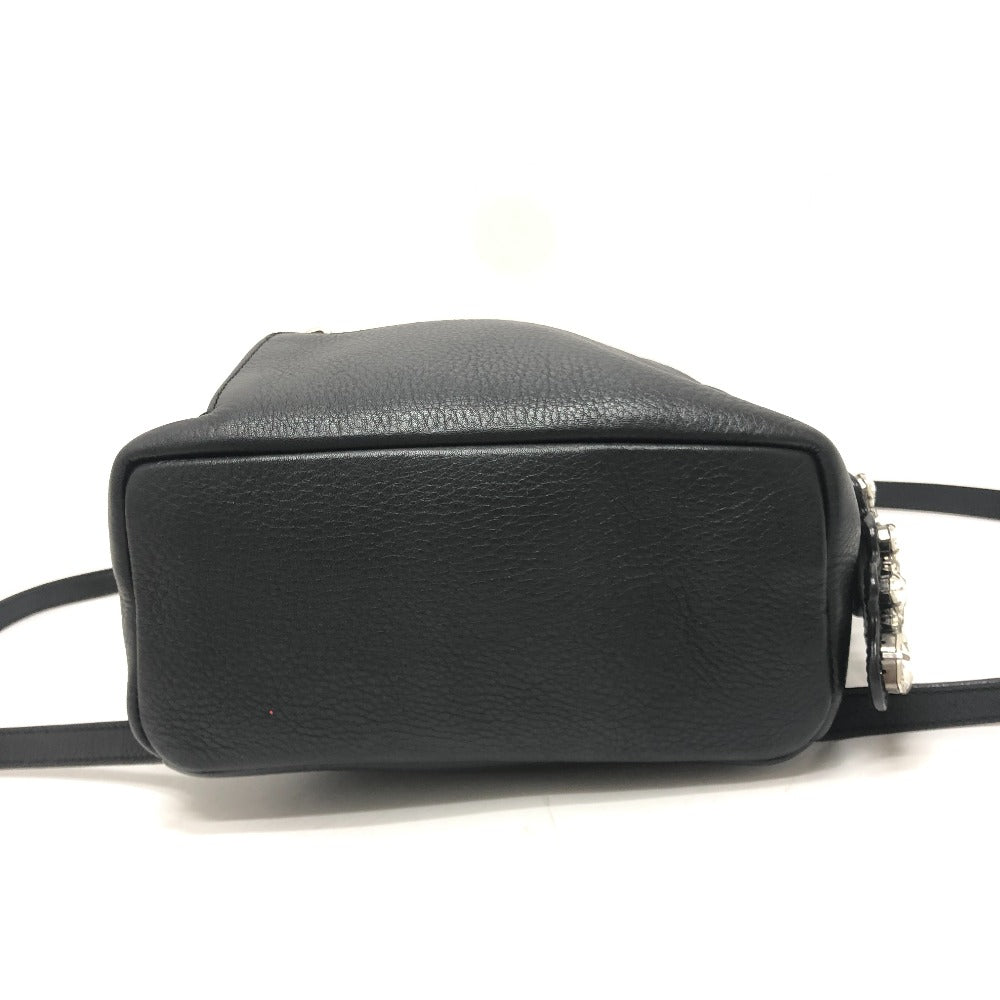 FENDI 8BZ036 Visible Bijou Backpack Rucksack Bag Rucksack Leather Women's Black