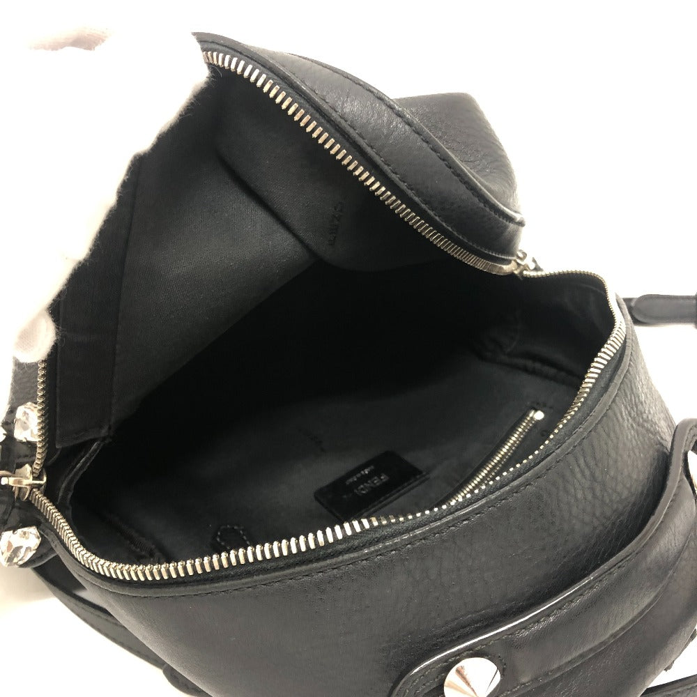 FENDI 8BZ036 Visible Bijou Backpack Rucksack Bag Rucksack Leather Women's Black