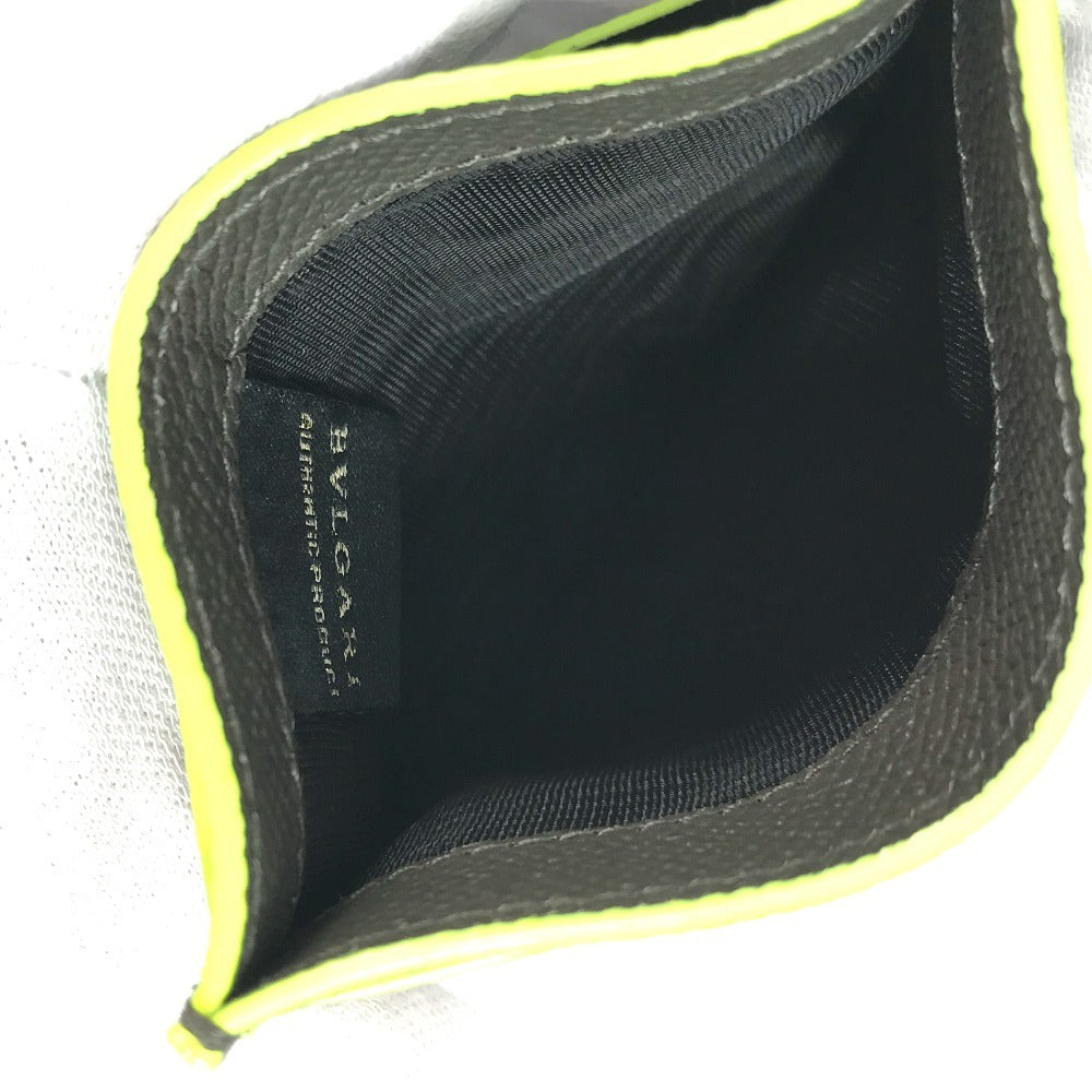 BVLGARI フラグメント fragment ロゴ マルチケース 名刺入れ パスケース カードケース レザー メンズ グレー - brandshop-reference