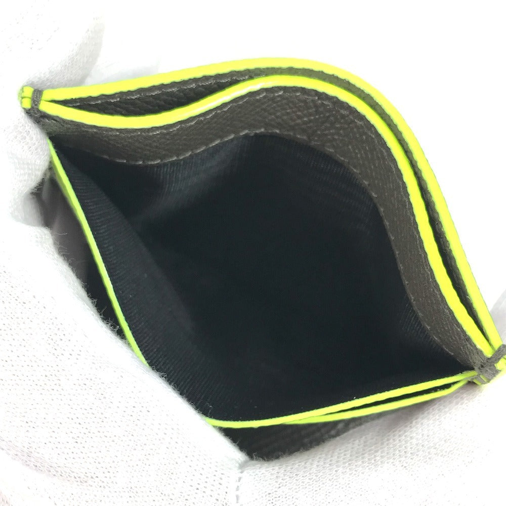 BVLGARI フラグメント fragment ロゴ マルチケース 名刺入れ パスケース カードケース レザー メンズ グレー - brandshop-reference