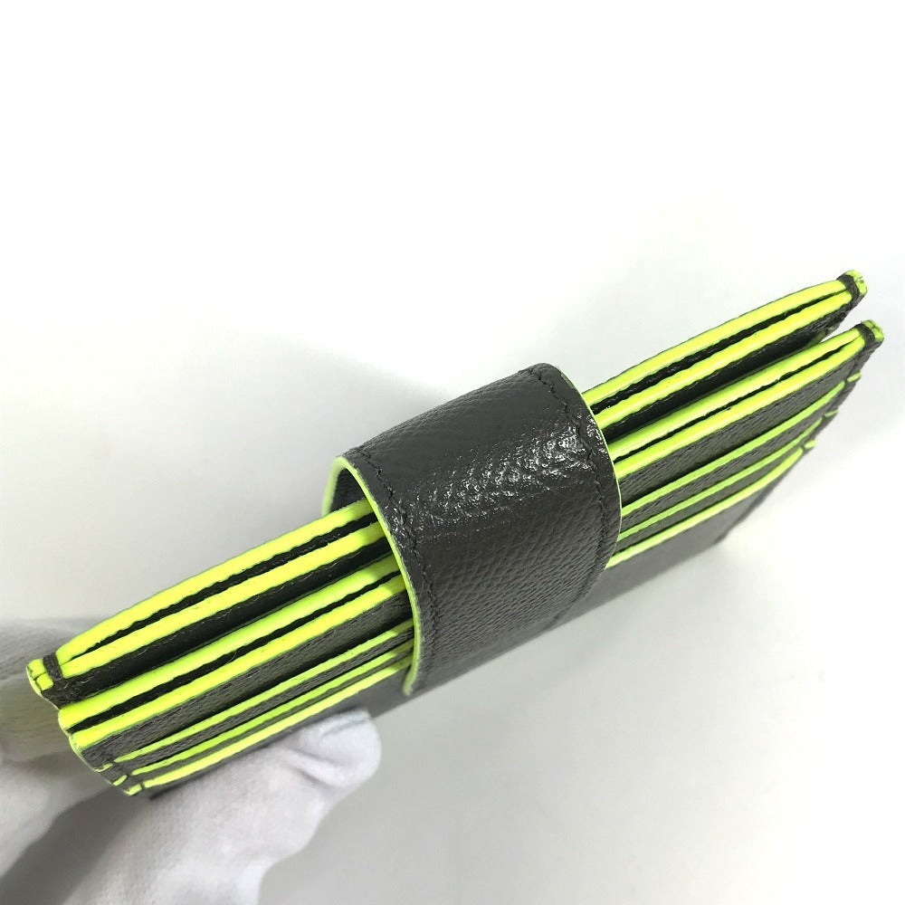 BVLGARI フラグメント fragment ロゴ マルチケース 名刺入れ パスケース カードケース レザー メンズ グレー - brandshop-reference