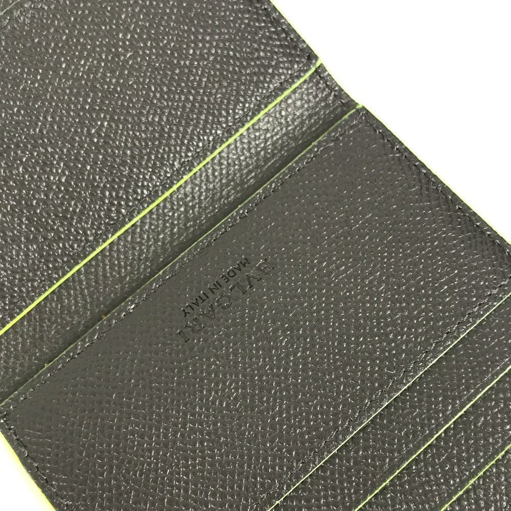BVLGARI フラグメント fragment ロゴ マルチケース 名刺入れ パスケース カードケース レザー メンズ グレー - brandshop-reference