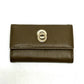 BVLGARI 6-ring double-ring key case, leather, men's, brown