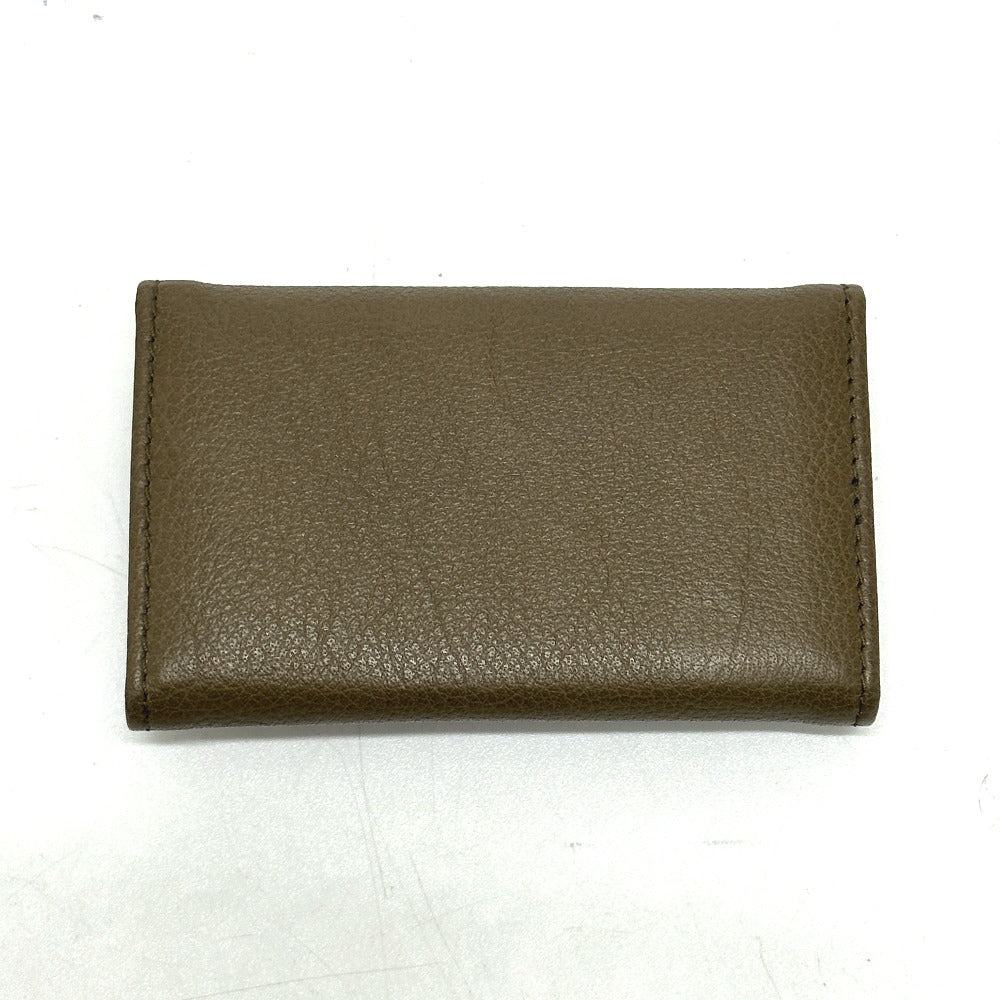 BVLGARI 6-ring double-ring key case, leather, men's, brown