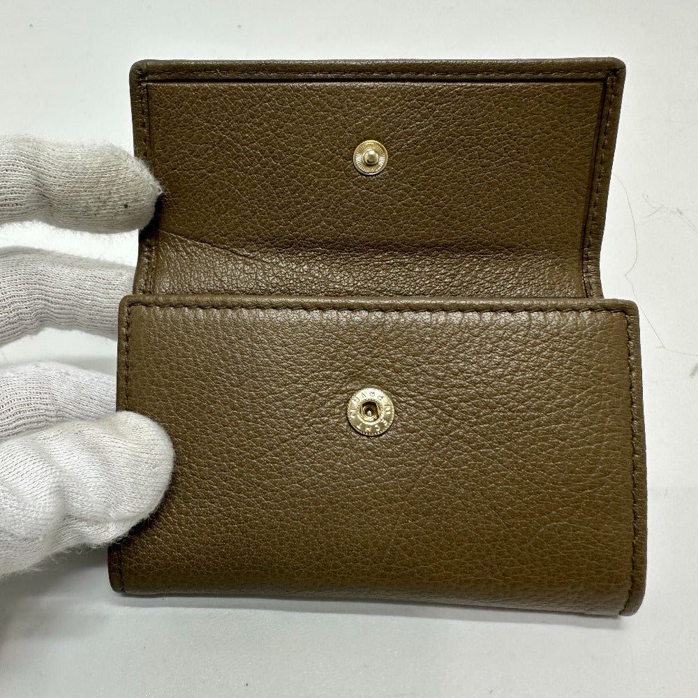 BVLGARI 6-ring double-ring key case, leather, men's, brown