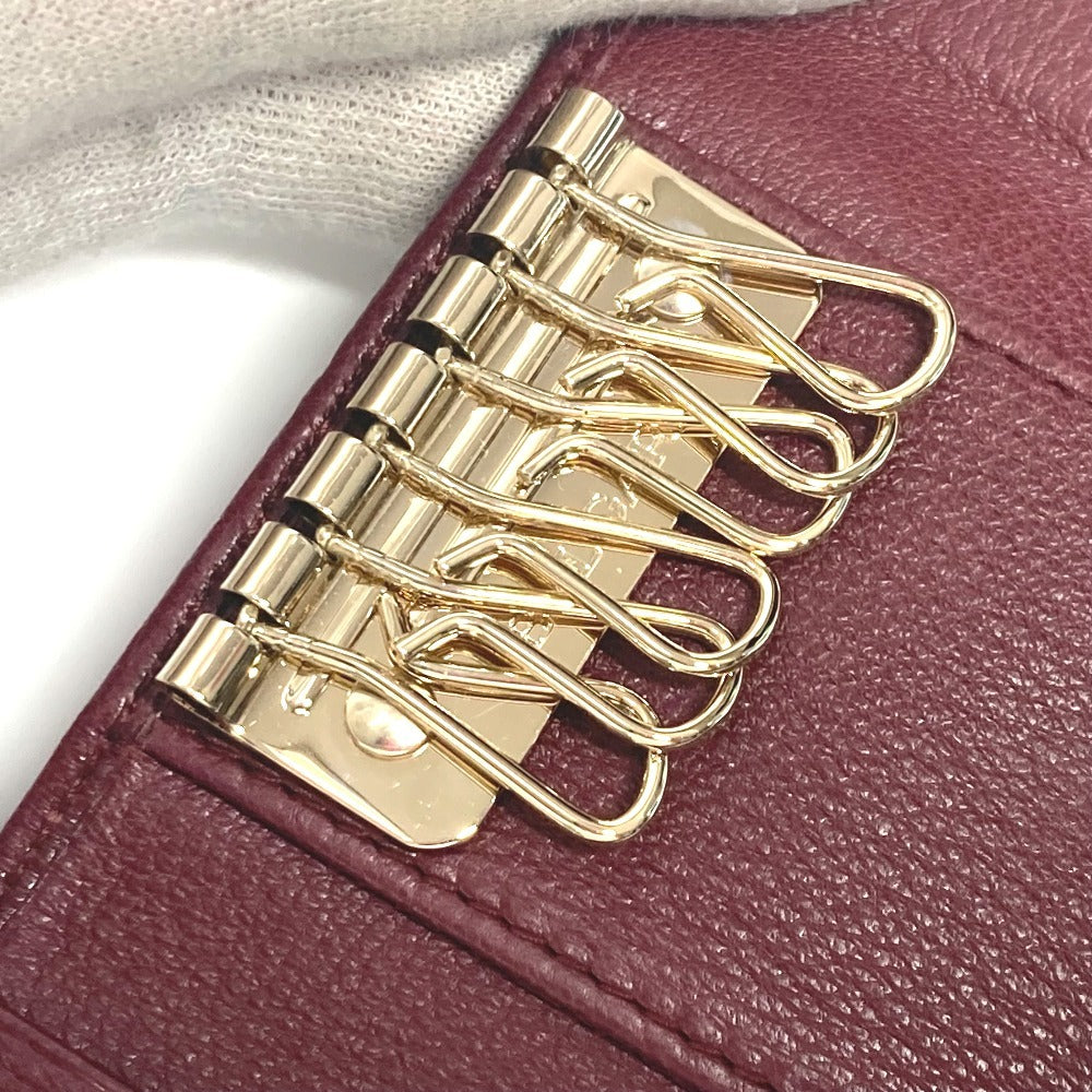 BVLGARI ロゴ 6連 鍵 6P キーケース レザー ユニセックス レッド系 - brandshop-reference