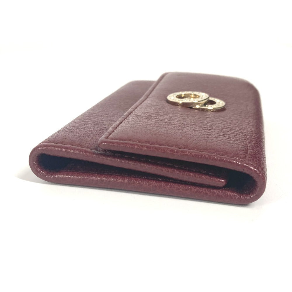 BVLGARI ロゴ 6連 鍵 6P キーケース レザー ユニセックス レッド系 - brandshop-reference