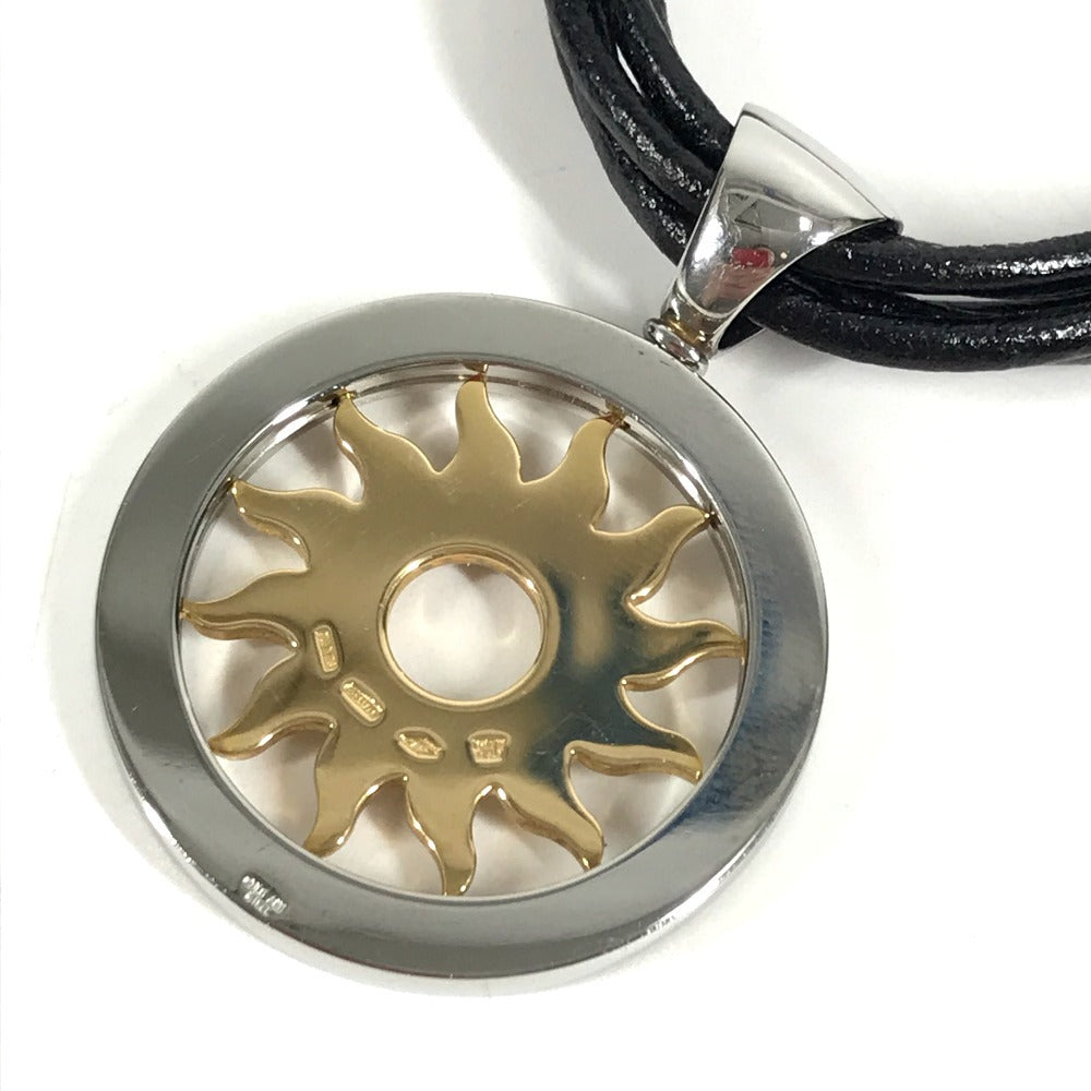 BVLGARI K18 金 18K トンドサン ダイヤモンド 5連チョーカー 5連 レザー 革 アクセサリー ジュエリー ネックレス Au750 ユニセックス シルバー