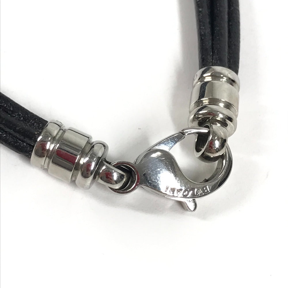 BVLGARI K18 金 18K トンドサン ダイヤモンド 5連チョーカー 5連 レザー 革 アクセサリー ジュエリー ネックレス Au750 ユニセックス シルバー
