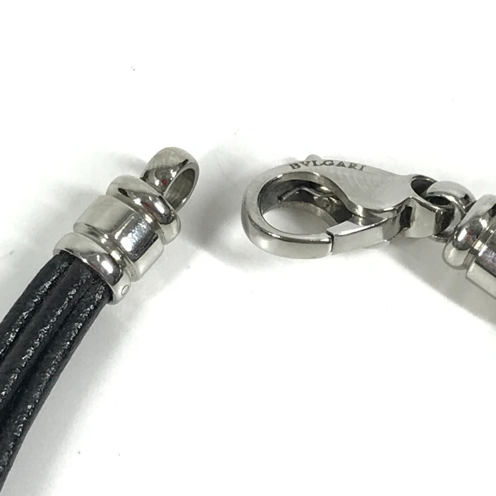 BVLGARI K18 金 18K トンドサン ダイヤモンド 5連チョーカー 5連 レザー 革 アクセサリー ジュエリー ネックレス Au750 ユニセックス シルバー
