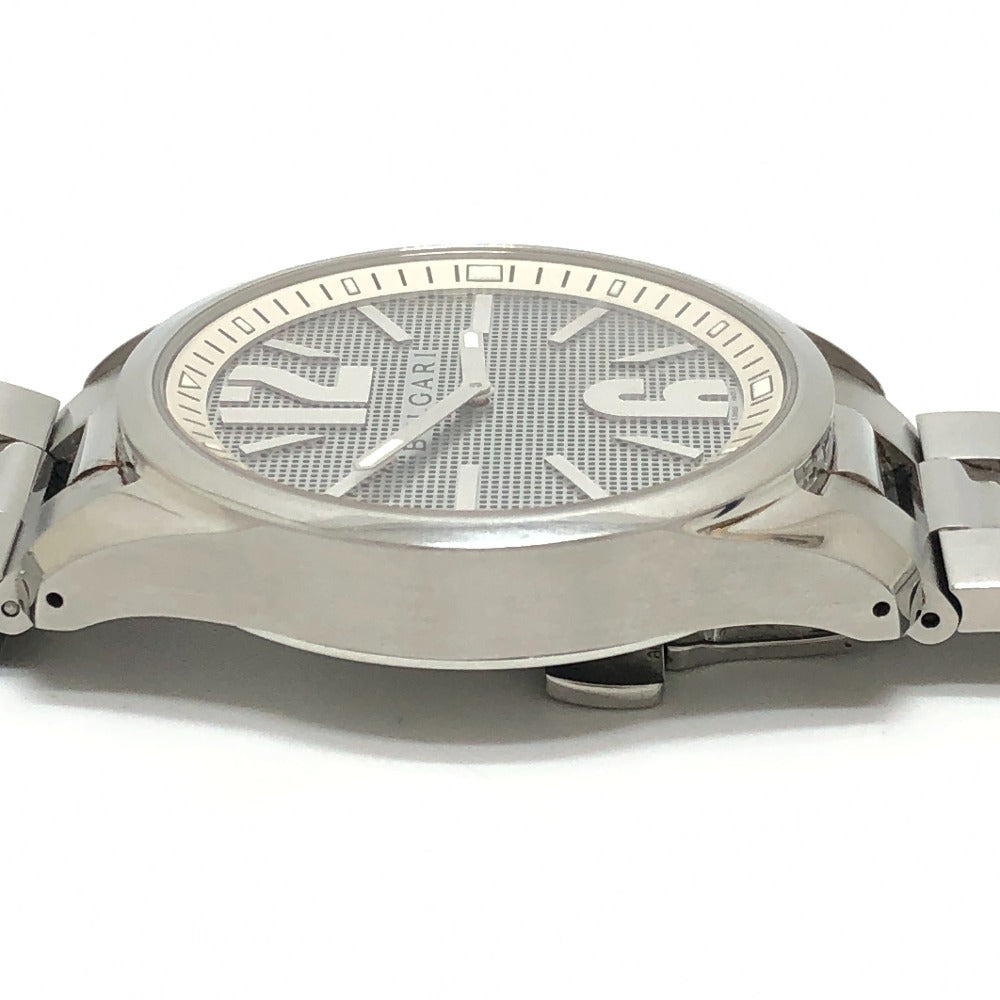 BVLGARI ST42S Solo Tempo Quartz Men's Watch Round Watch SS Men's Silver