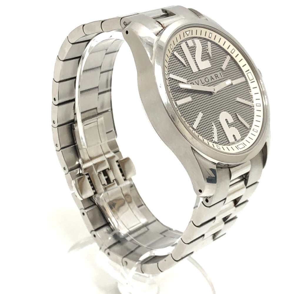 BVLGARI ST42S Solo Tempo Quartz Men's Watch Round Watch SS Men's Silver