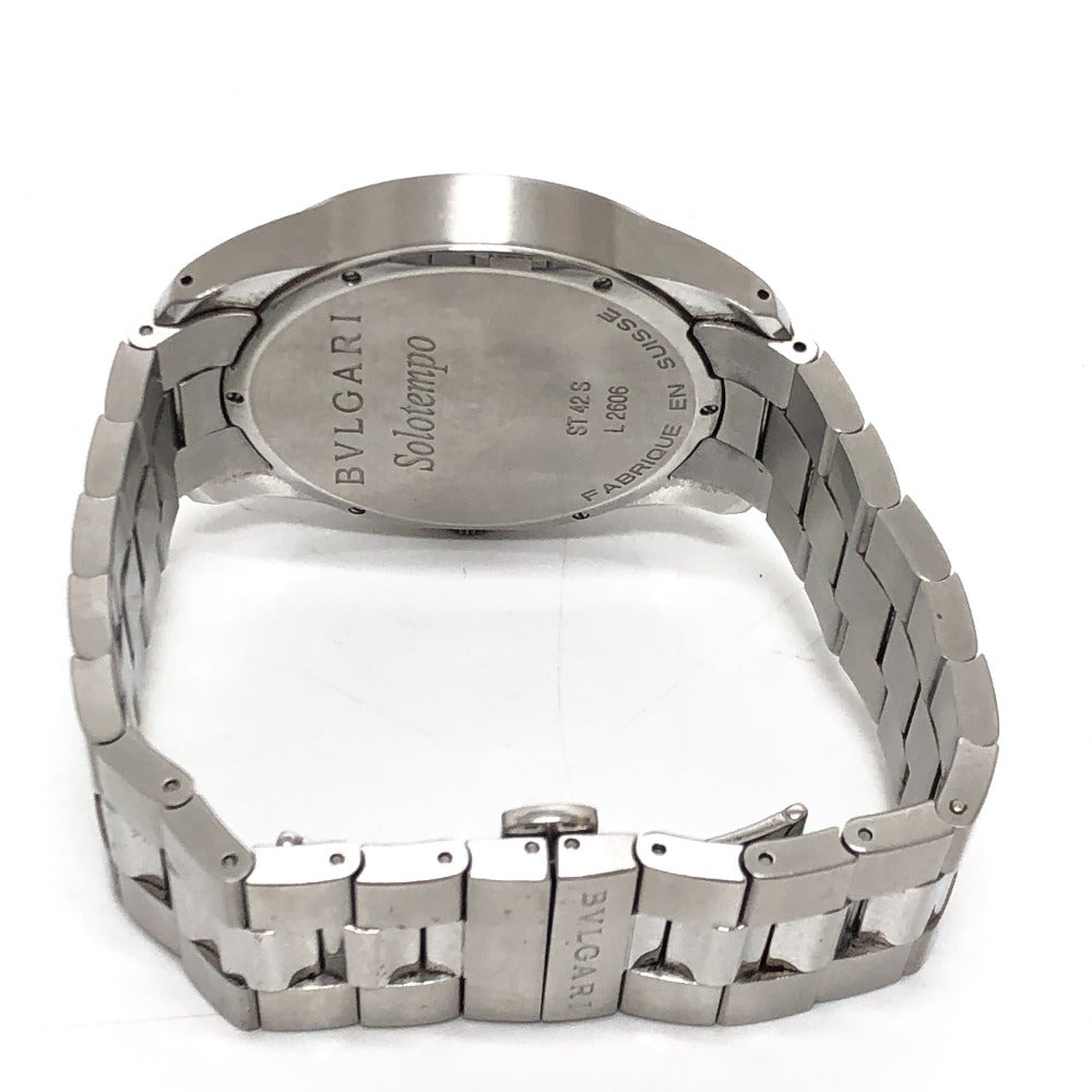 BVLGARI ST42S Solo Tempo Quartz Men's Watch Round Watch SS Men's Silver