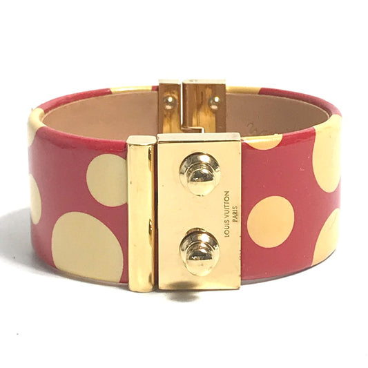 LOUIS VUITTON and Yayoi Kusama Collaboration Dot Bangle Bracelet in Enamel, Red, for Women