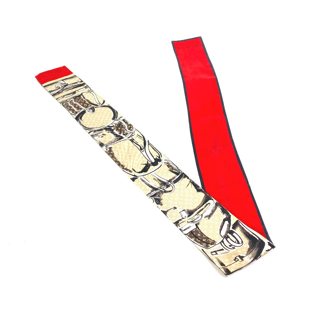 LOUIS VUITTON M73964 Monogram Bandeau Trunk Bandeau Scarf Silk Women's Beige