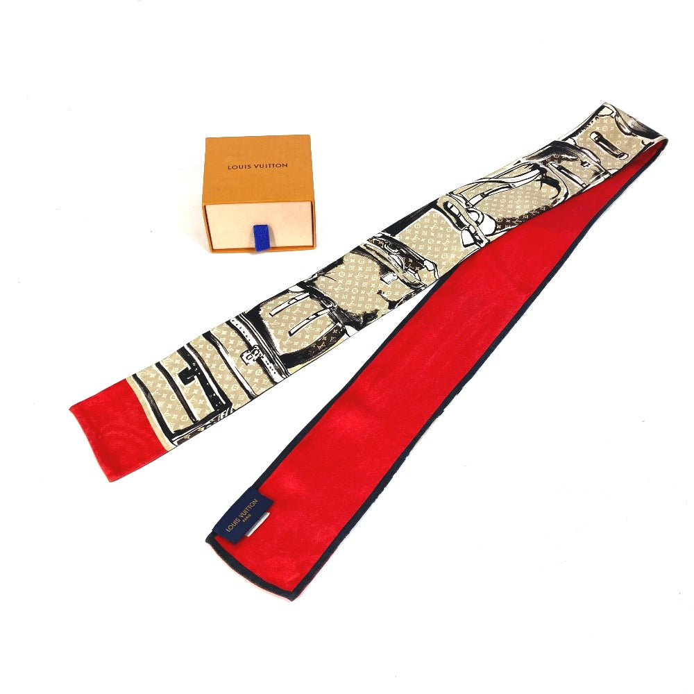 LOUIS VUITTON M73964 Monogram Bandeau Trunk Bandeau Scarf Silk Women's Beige