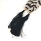 LOUIS VUITTON Tassel Shawl with Fringe and Rhinestones, Silk Stole, Women's, Brown