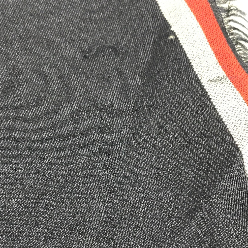 LOUIS VUITTON MP1702 LVロゴ 大判 フリンジ ショール マフラー ストール ウール レディース ネイビー - brandshop-reference