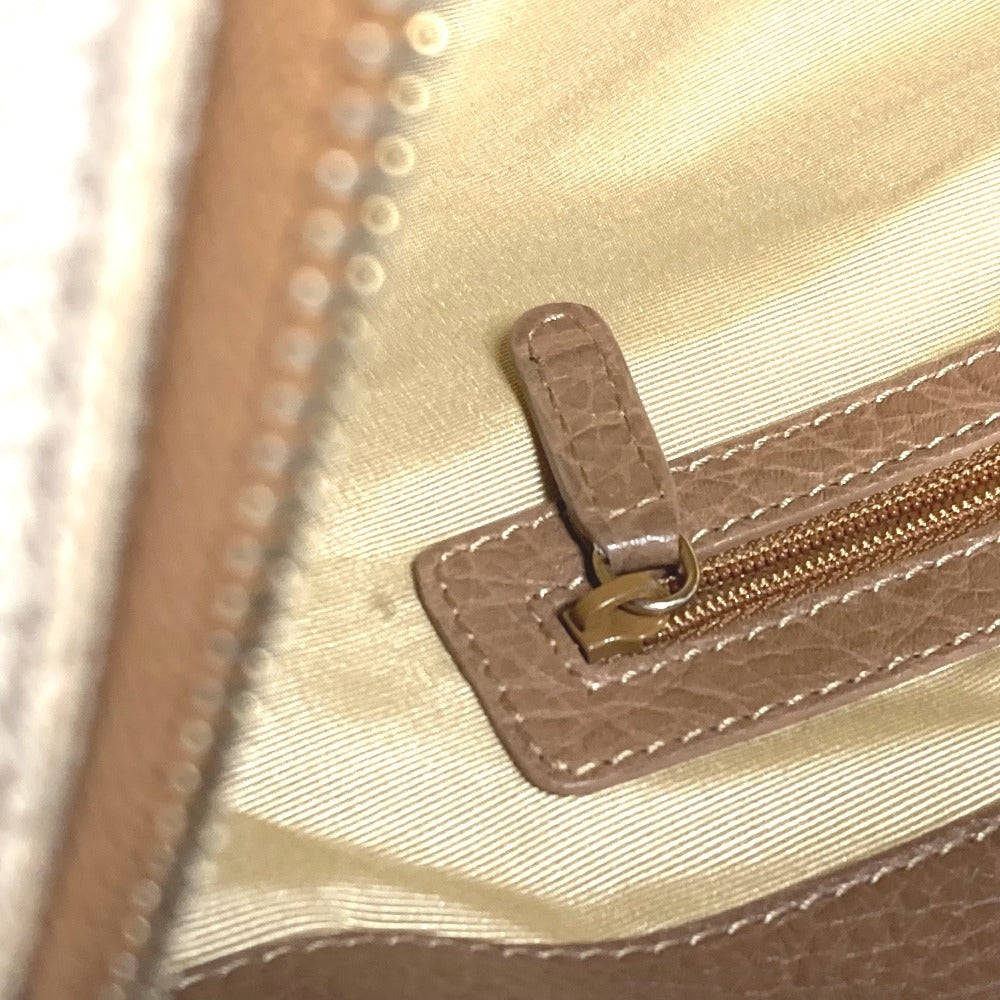 BVLGARI ロゴ 斜め掛け カバン フラップ ショルダーバッグ レザー/コーティングキャンバス ユニセックス ベージュ - brandshop-reference