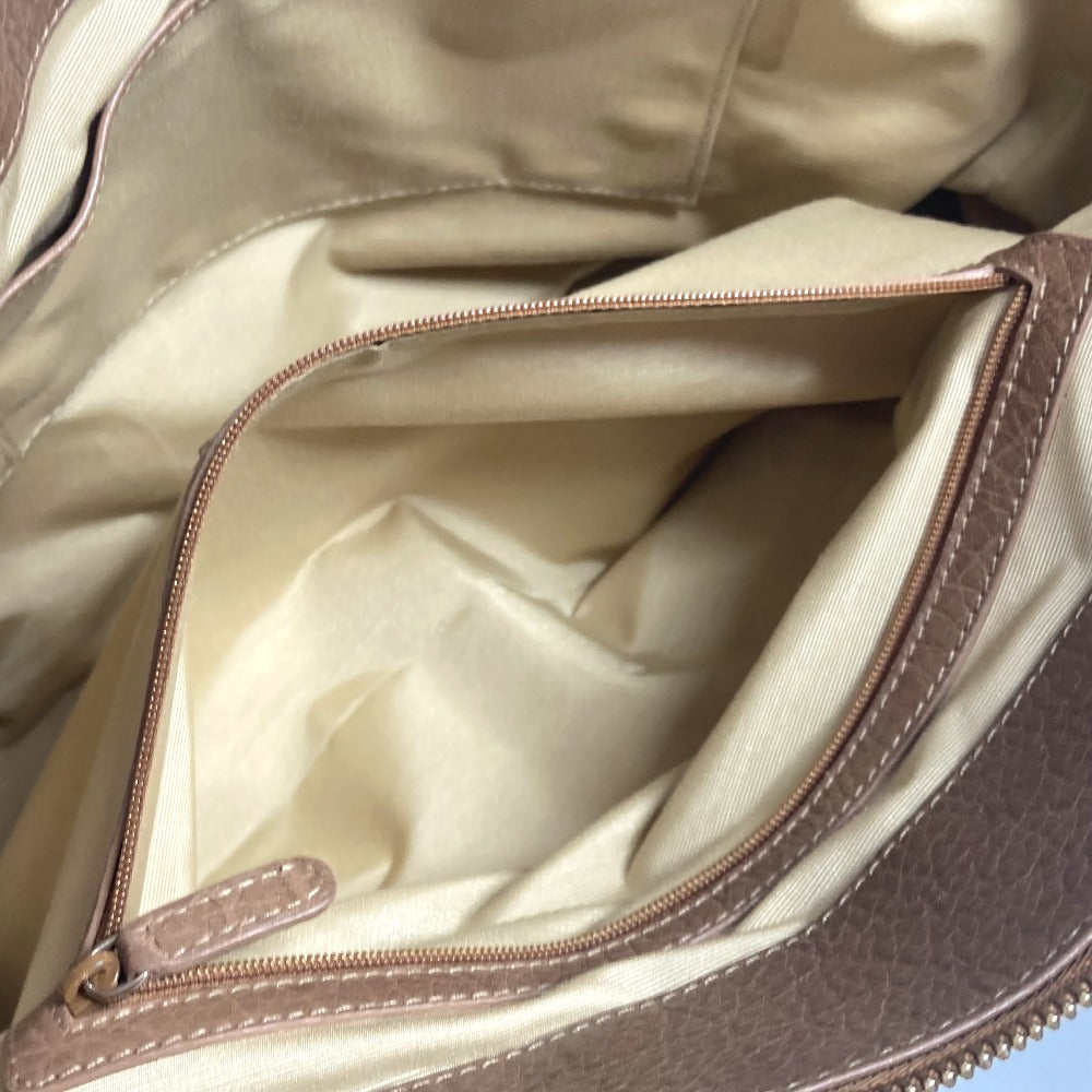 BVLGARI ロゴ 斜め掛け カバン フラップ ショルダーバッグ レザー/コーティングキャンバス ユニセックス ベージュ - brandshop-reference