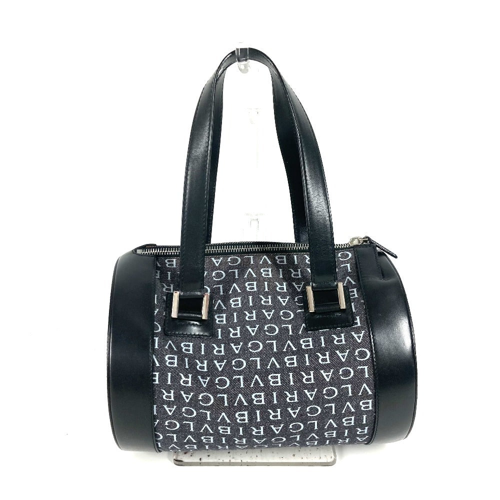 BVLGARI ビーゼロワン B-ZERO1 ロゴマニア ドラム 筒型 カバン 肩掛け ショルダーバッグ ハンドバッグ デニム レディース ブラック - brandshop-reference