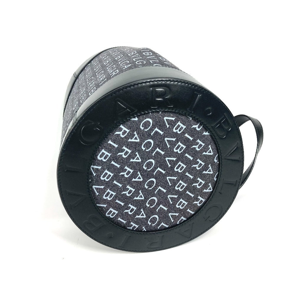 BVLGARI ビーゼロワン B-ZERO1 ロゴマニア ドラム 筒型 カバン 肩掛け ショルダーバッグ ハンドバッグ デニム レディース ブラック - brandshop-reference