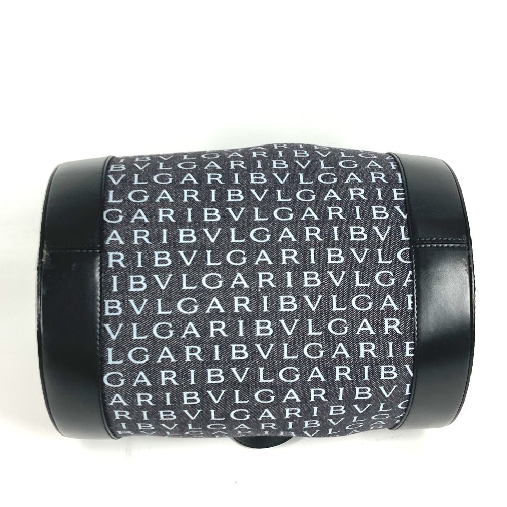 BVLGARI ビーゼロワン B-ZERO1 ロゴマニア ドラム 筒型 カバン 肩掛け ショルダーバッグ ハンドバッグ デニム レディース ブラック - brandshop-reference