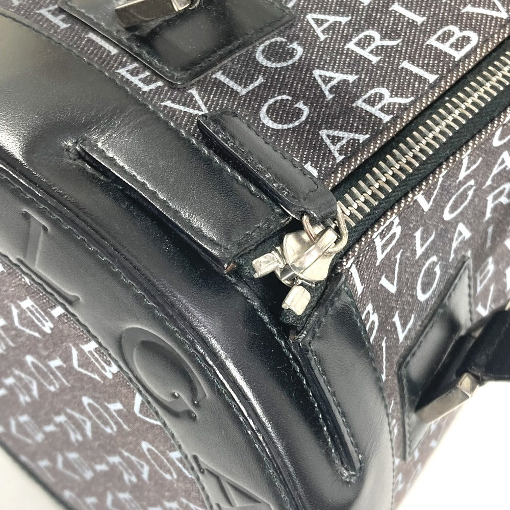 BVLGARI ビーゼロワン B-ZERO1 ロゴマニア ドラム 筒型 カバン 肩掛け ショルダーバッグ ハンドバッグ デニム レディース ブラック - brandshop-reference