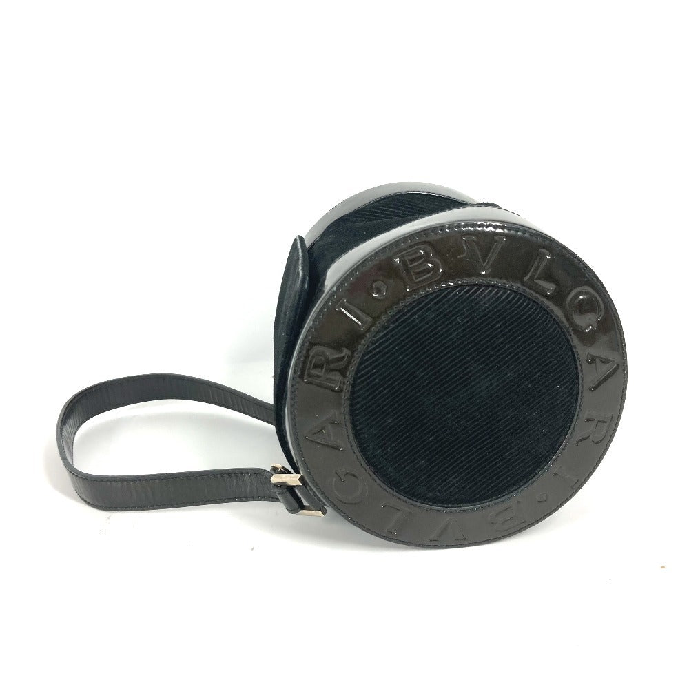 BVLGARI ビーゼロワン B-ZERO1 ロゴマニア ドラム 筒型 カバン 肩掛け ショルダーバッグ ハンドバッグ スエード レディース ブラック - brandshop-reference