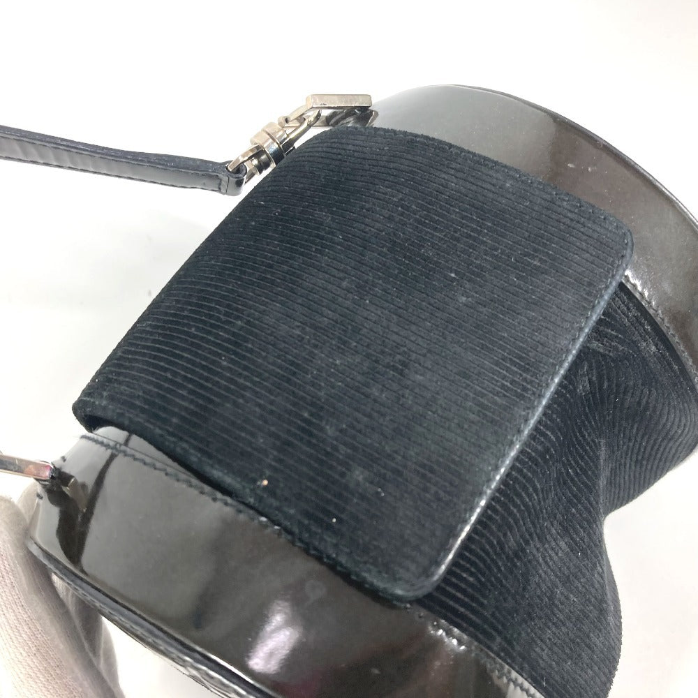 BVLGARI ビーゼロワン B-ZERO1 ロゴマニア ドラム 筒型 カバン 肩掛け ショルダーバッグ ハンドバッグ スエード レディース ブラック - brandshop-reference