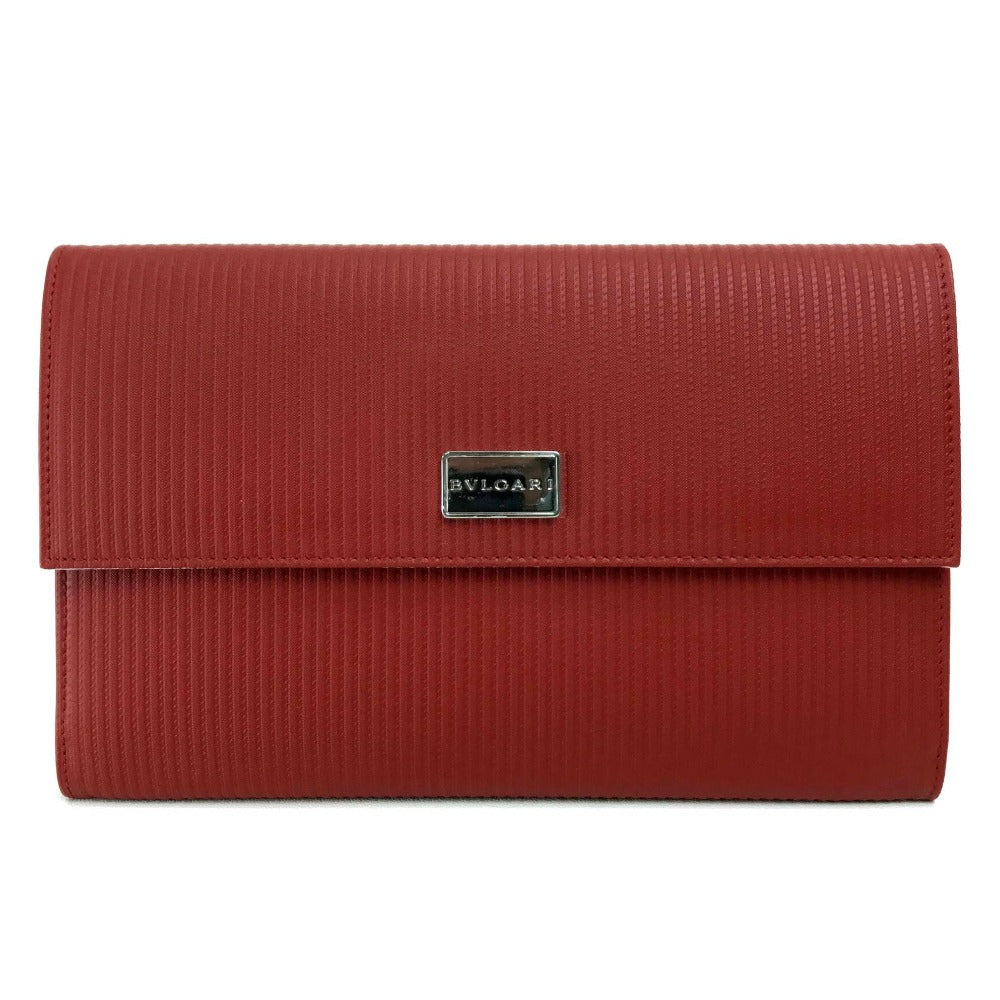 BVLGARI Millerige Travel Organizer Multi-Case Passport Case Travel Case PVC Unisex Red