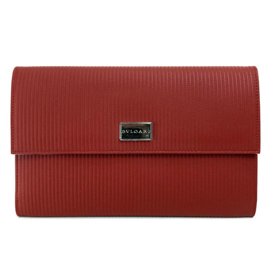 BVLGARI Millerige Travel Organizer Multi-Case Passport Case Travel Case PVC Unisex Red