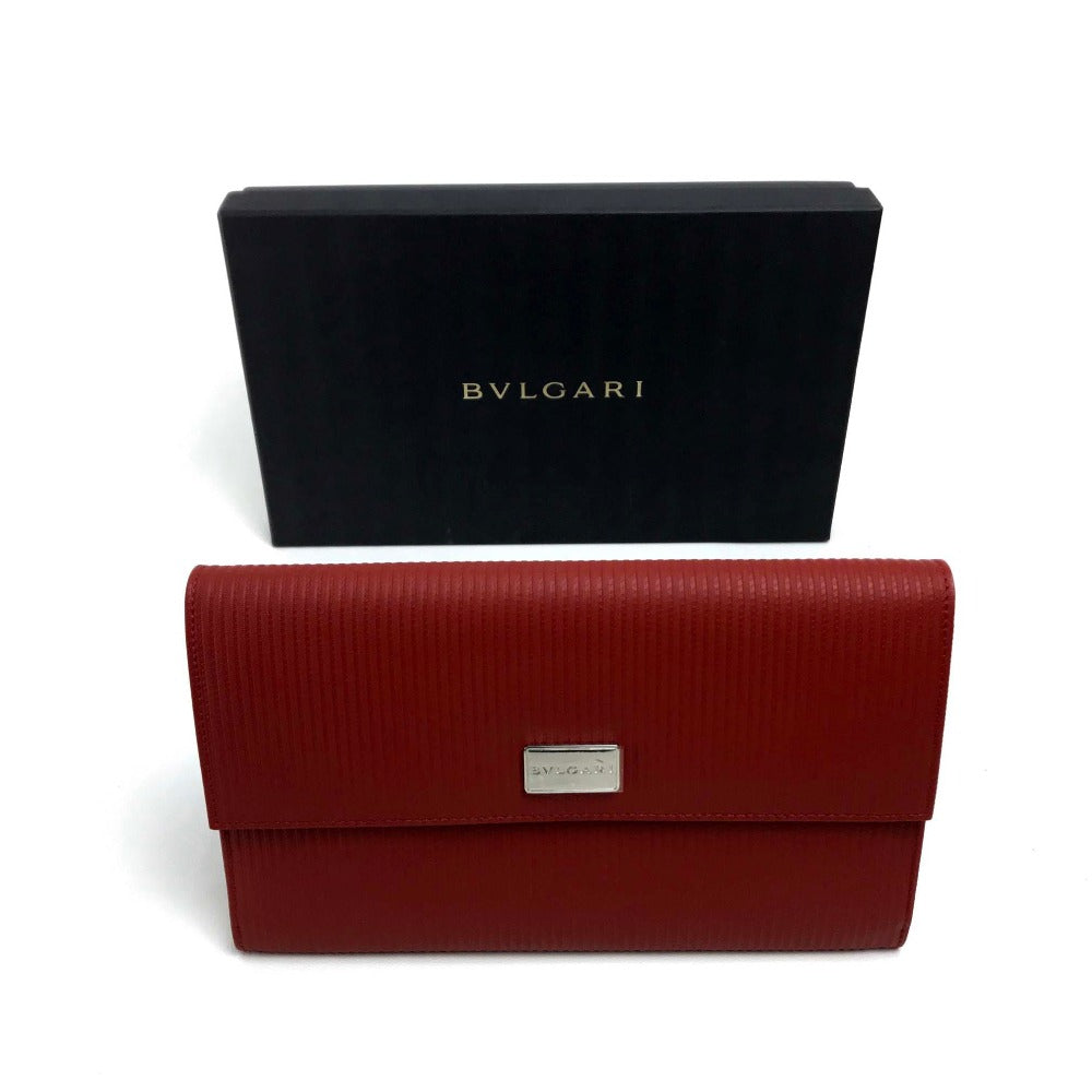 BVLGARI Millerige Travel Organizer Multi-Case Passport Case Travel Case PVC Unisex Red