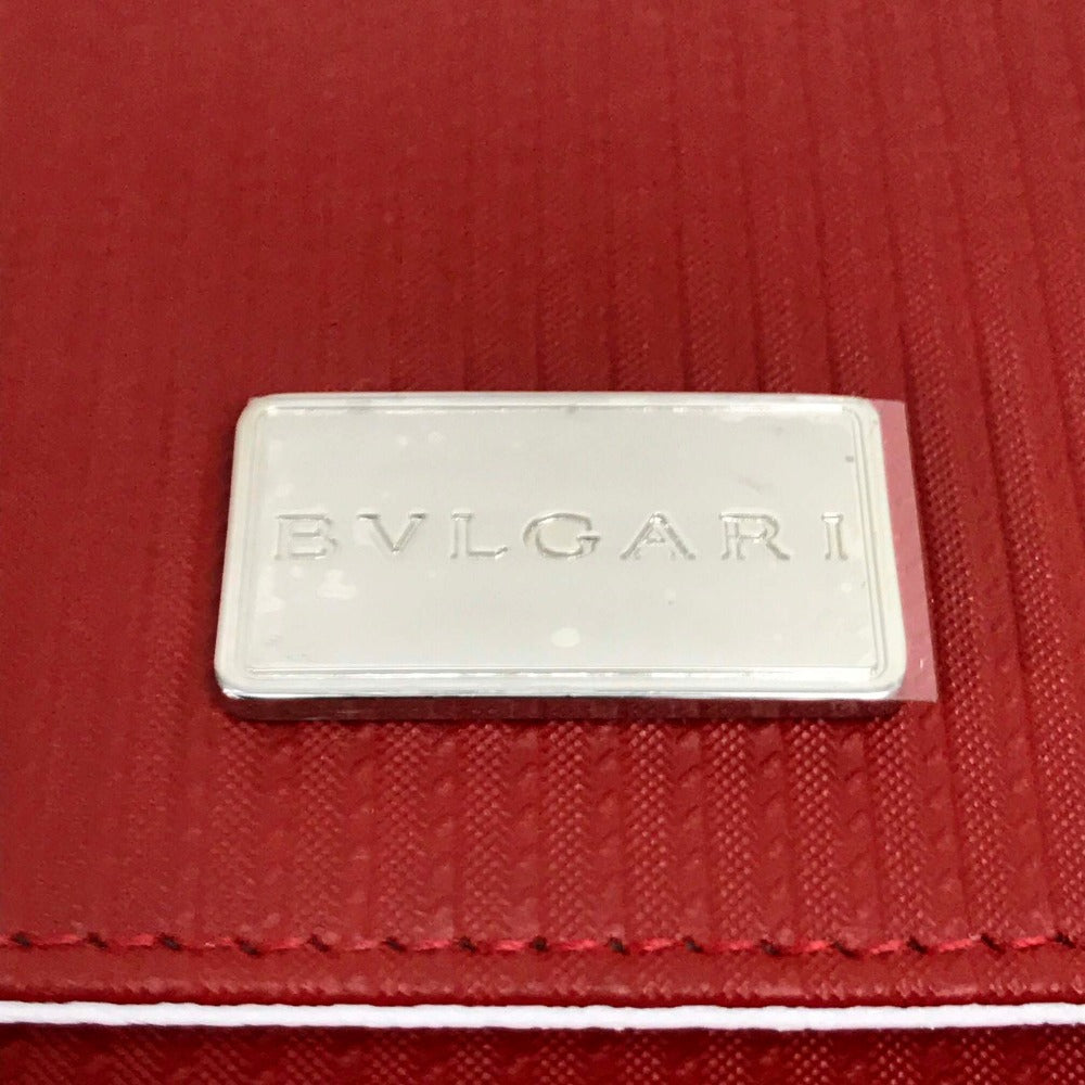 BVLGARI Millerige Travel Organizer Multi-Case Passport Case Travel Case PVC Unisex Red