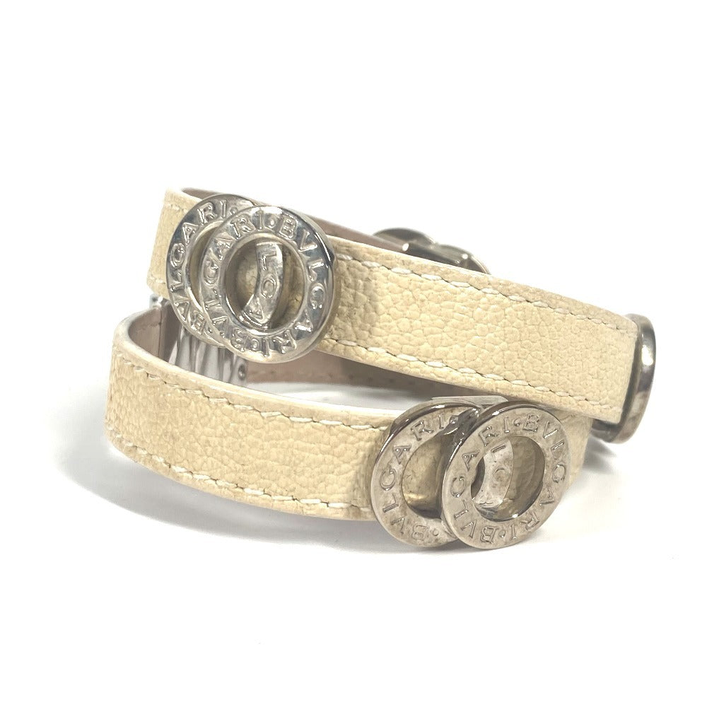 BVLGARI ブルガリブルガリ ロゴ ダブルコイルド 2重ブレスレット アクセサリー ブレスレット レザー レディース ベージュ - brandshop-reference