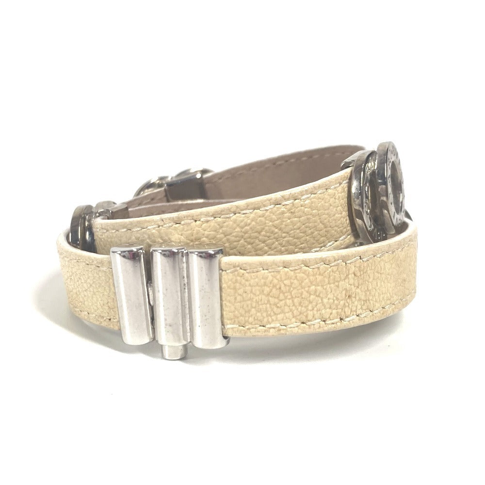 BVLGARI ブルガリブルガリ ロゴ ダブルコイルド 2重ブレスレット アクセサリー ブレスレット レザー レディース ベージュ - brandshop-reference